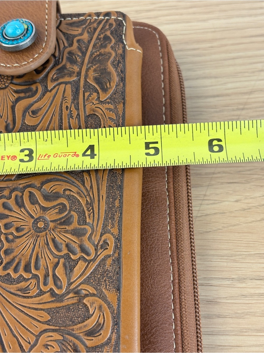 Montana West Embossed Brown Faux Leather Phone Crossbody Wallet NEW! - Picture 11 of 11